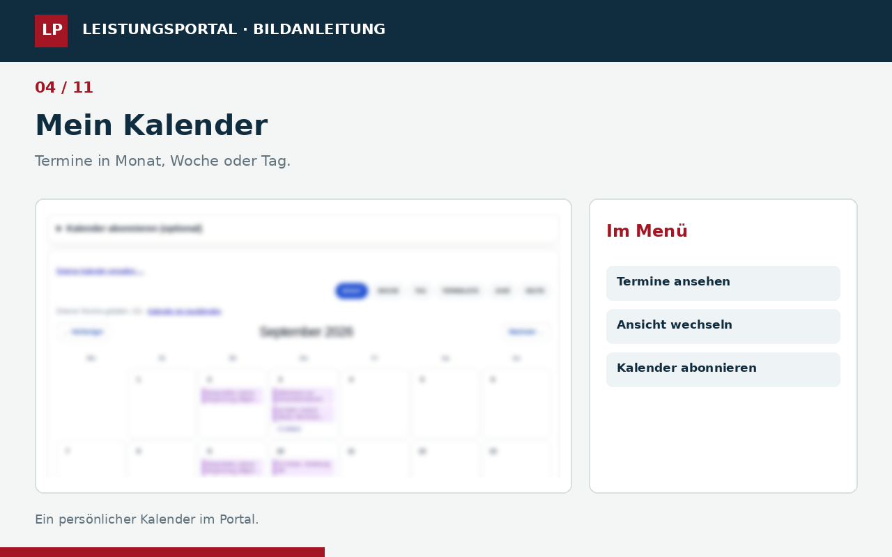 Bildanleitung: Mein Kalender