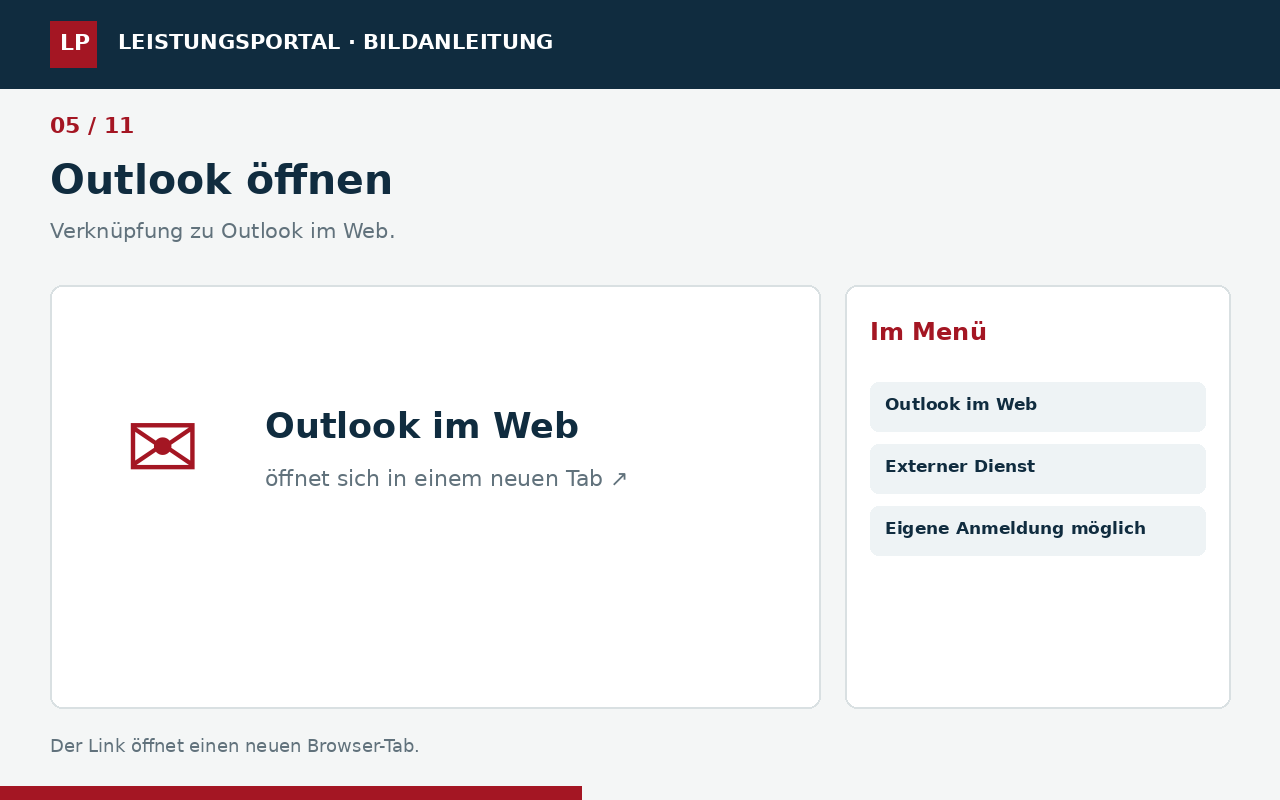 Bildanleitung: Outlook öffnen